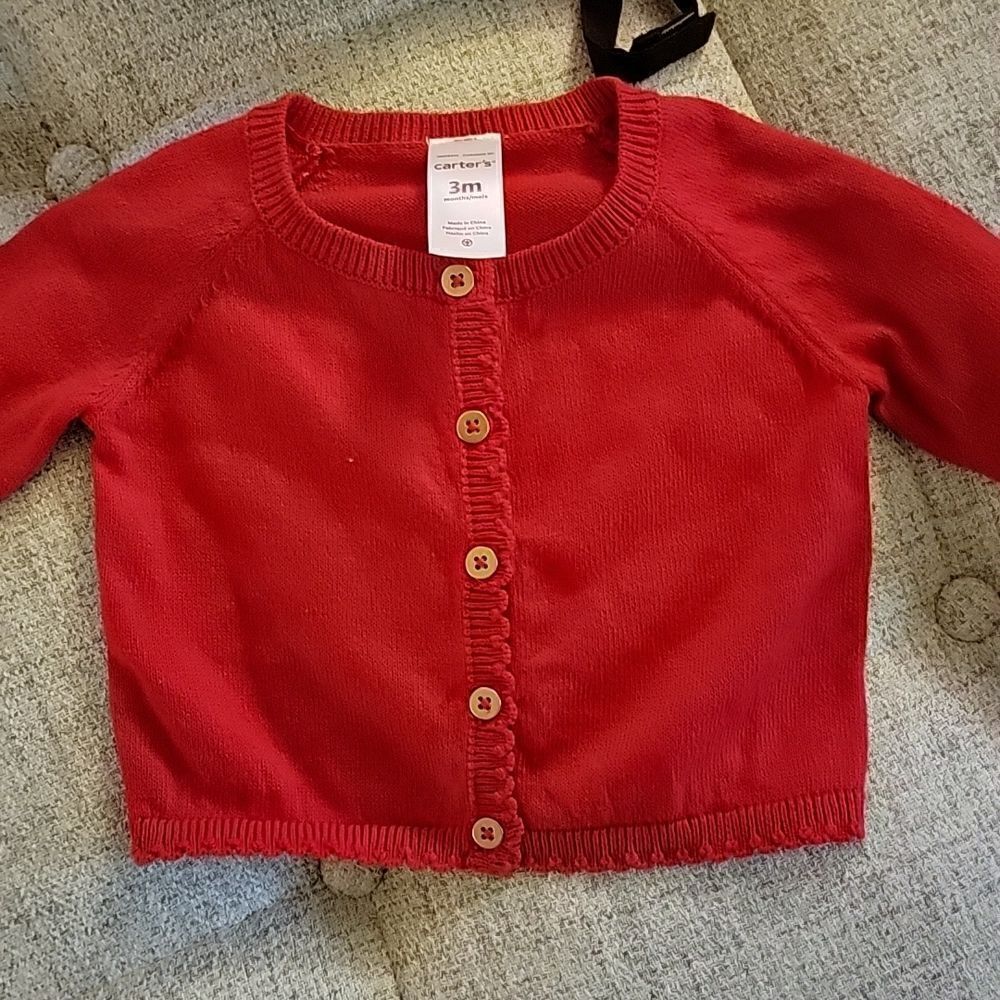 Bay red cardigan & winter hat bundle - Picture 2 of 4